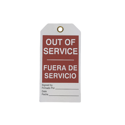 Out of Service Tag Polyester Waterproof Durable Safety Plastic Tag for Warning