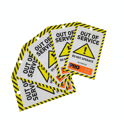 Out of Service Tag Polyester Waterproof Durable Safety Plastic Tag for Warning