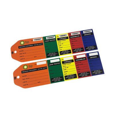 Custom Security  Tag Waterproof Resistant Tear  Safety Inspection Marking Labels  PVC  Management Tag