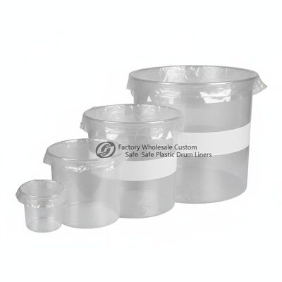 Factory Wholesale Custom Safe Plastic 5 15 30 55 Gallon LDPE Transparent Round Bottom Plastic Drum Liners Bags