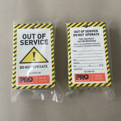 Customizable High Visibility Waterproof Plastic Safety Tag for Lockout Tagout Procedures