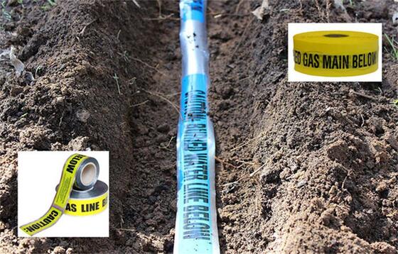 Custom Printed Logo Underground Detectable Aluminium Foil Coated PE Warning Tape