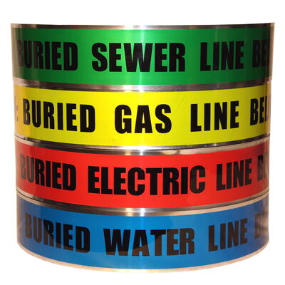 Custom Printed Logo Waterproof 5mil Thickness Underground Detectable PE Warning Tape