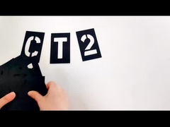 Custom in ấn PVC hình chữ nhật màu đen số và chữ cái stencil cho công chúng