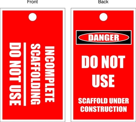 Nhãn an toàn nguy hiểm In hai mặt Polyester Die Cutting Lockout Tag