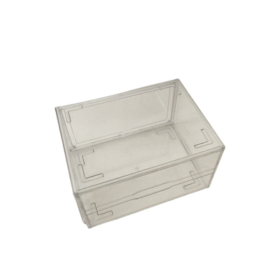 Logo tùy chỉnh Hạch Acrylic Magnetic hộp giày gấp Thấp Transparent Drop Front Stackable Sneaker Organizer