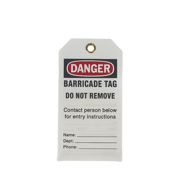 Plastic Safety Lockout Tags with Danger Header for Electrical Department