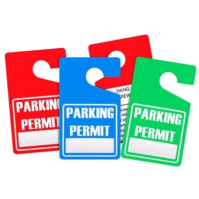 Custom Printed Logo Parking Permit Hang Tags PVC Colored for Car