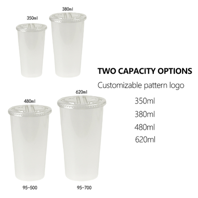 Custom Split Double Milk Tea Cup lấy đi Cốc nhựa với nắp