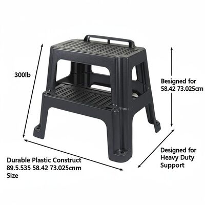 Loading 300lb Plastic Step Stool Xây dựng nhựa bền Kích thước 89.535 58.42 73.025cm Được thiết kế để hỗ trợ công việc nặng