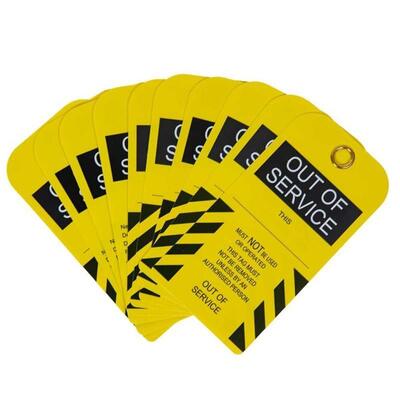 Customizable High Visibility Waterproof Plastic Safety Tag for Lockout Tagout Procedures