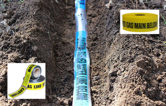 Custom Printed Logo Waterproof 5mil Thickness Underground Detectable PE Warning Tape