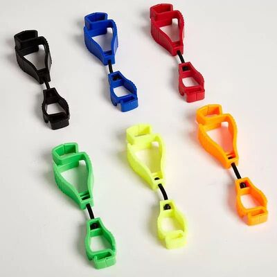 Multi color Plastic Glove Clips designed for safety and durability with customizable size and color options for business