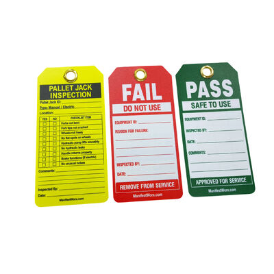 Nhãn an toàn LOTO tình trạng thiết bị PVC chống nước tùy chỉnh, Nhãn cảnh báo bảo trì máy cho khóa khóa