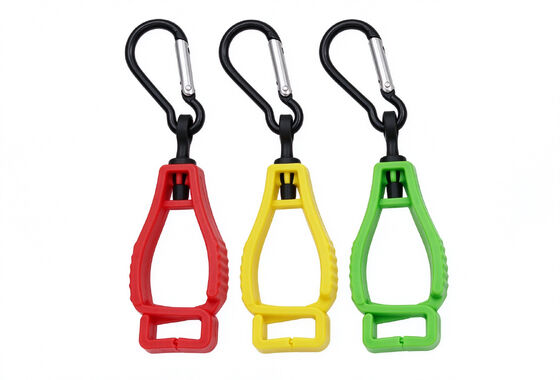 Multi Color nhựa găng tay clip với Carabiner Hook, an toàn công việc găng tay người giữ cho công nhân xây dựng